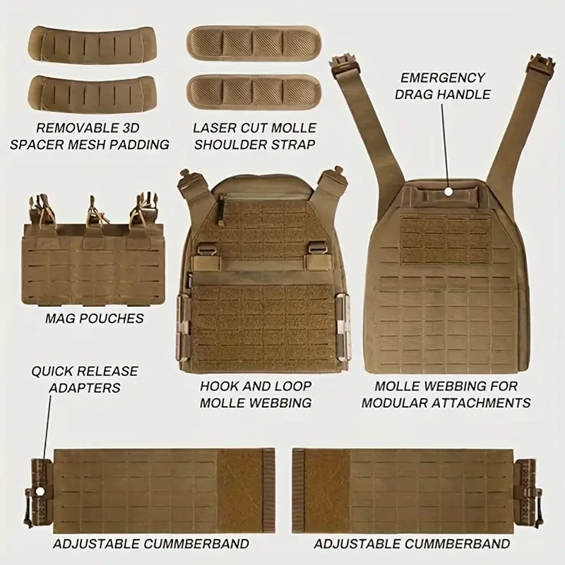 Chaleco táctico de airsoft con peso