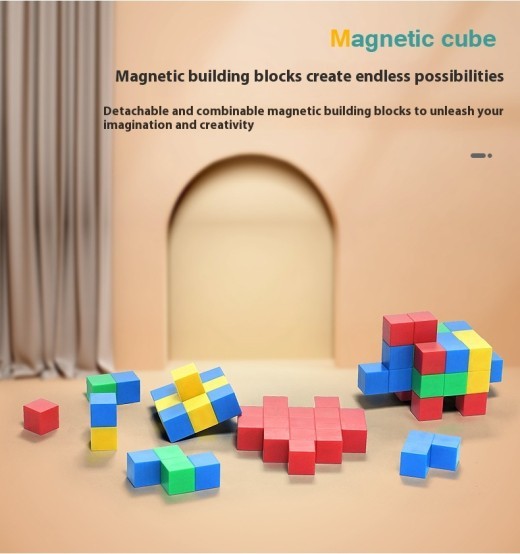 Caja de almacenamiento de 60 piezas de 35 mm, bloques de construcción magnéticos, cubo mágico para niños