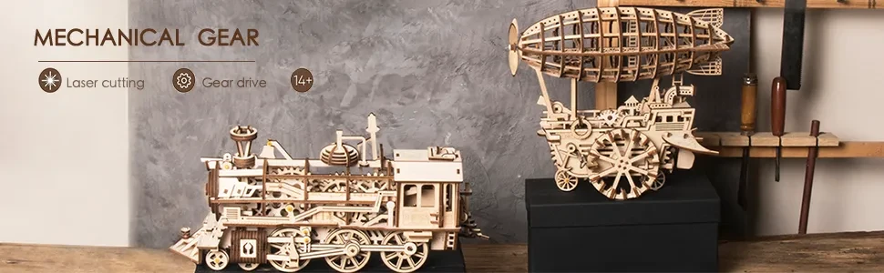 Robotime Rokr - Rompecabezas de madera 3D para niños, modelo de vehículo aéreo, corte láser, LK702