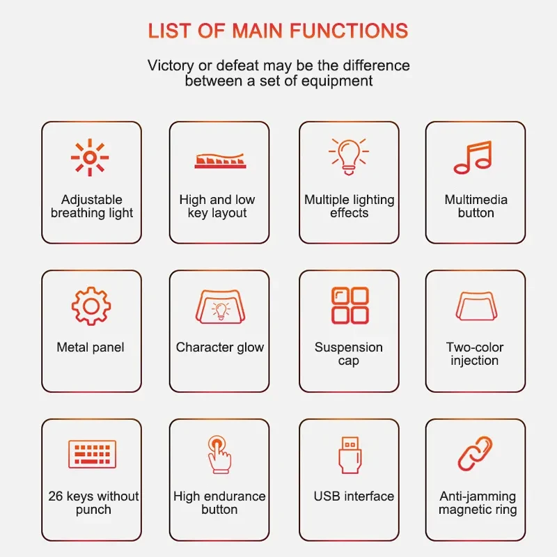Teclado ergonómico para juegos con cable y retroiluminación RGB. Soporte para teléfono.