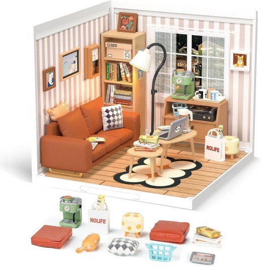 Kits de casa de muñecas en miniatura ROBOTIME DIY Super Store Fascinating Book Store Kit DW004