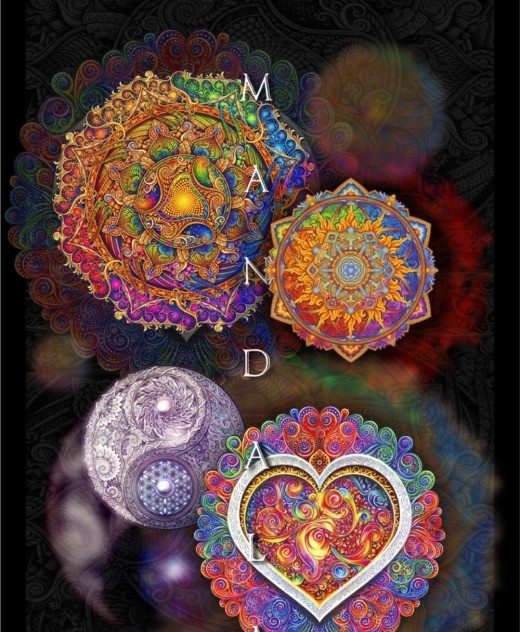 Rompecabezas circular de mandala irregular de madera