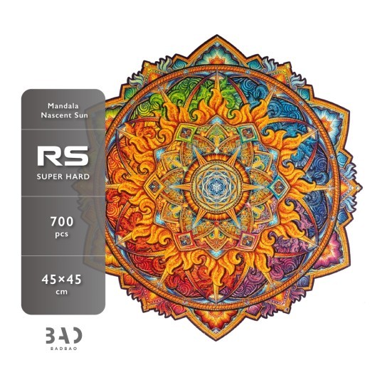 Rompecabezas circular de mandala irregular de madera