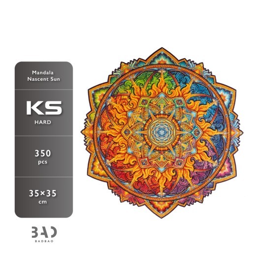 Rompecabezas circular de mandala irregular de madera