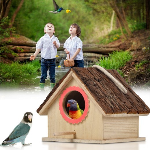 Casa para pájaros, nido para pájaros, árbol exterior, caja de cría para loros