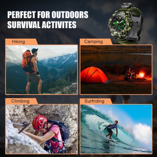 Reloj táctico electrónico impermeable con doble pantalla