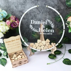 Marco de fotos con virutas de madera para bodas en Taiwán