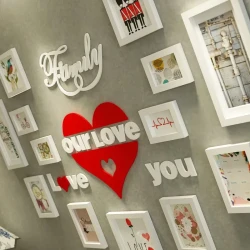 Conjunto de 13 marcos de fotos con texto "Love You Heart Family Memory" (13 piezas)