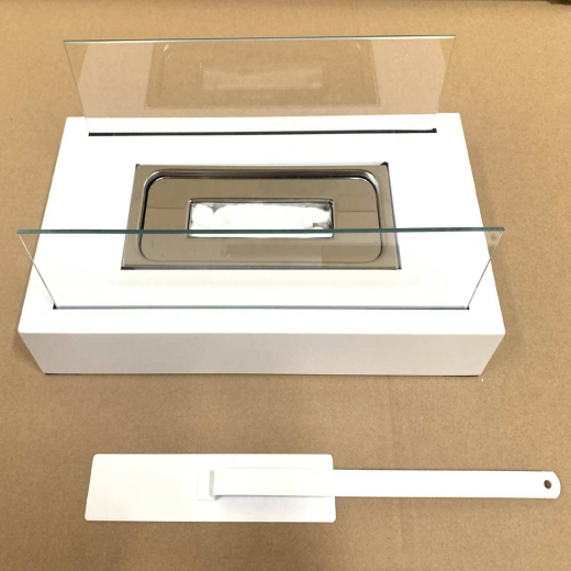 Mini fogón de alcohol para interiores, lámpara de alcohol, accesorios de mesa de vidrio, chimenea personal, fogón rectangular para acampar en interiores y exteriores, chimenea de alcohol