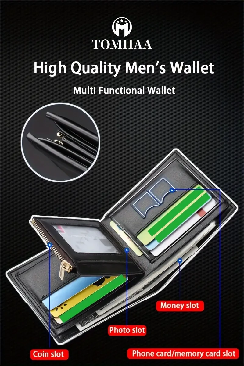 Conjunto de 2 cinturones y billetera de cuero genuino TOMIIAA para hombre - Estilo casual con hebilla automática de aleación - Accesorios de negocios de alta calidad