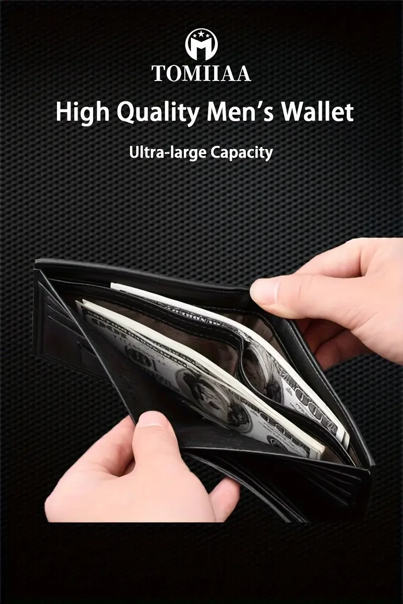 Conjunto de 2 cinturones y billetera de cuero genuino TOMIIAA para hombre - Estilo casual con hebilla automática de aleación - Accesorios de negocios de alta calidad