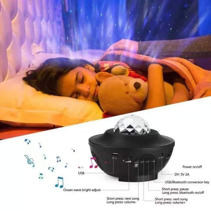 Reproductor de música con control USB y luz nocturna LED