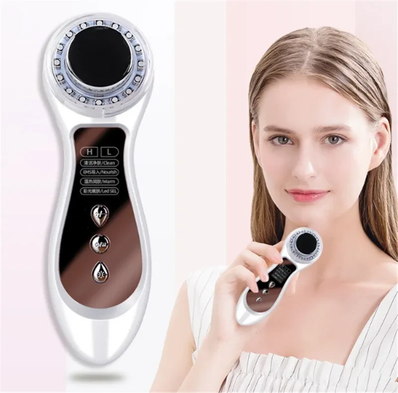 Instrumento de importación con luz de color, masaje facial cálido, instrumento de exportación limpio
