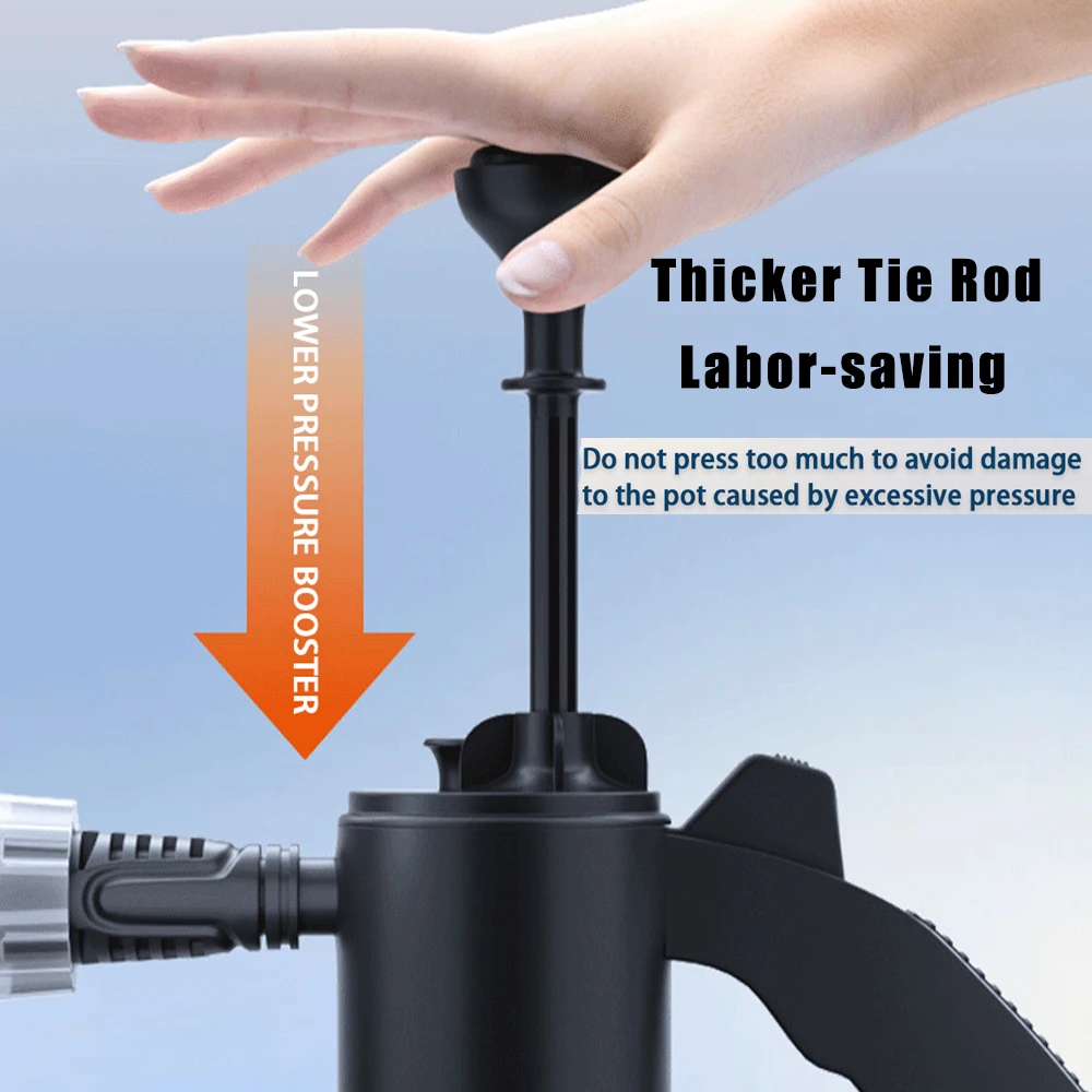 Rociador de espuma para lavado de autos de 2 l, rociador manual a presión con válvula de alivio de presión