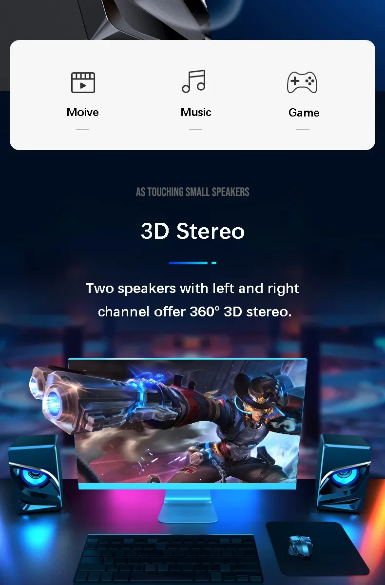 Altavoces de barra de sonido para computadora de escritorio