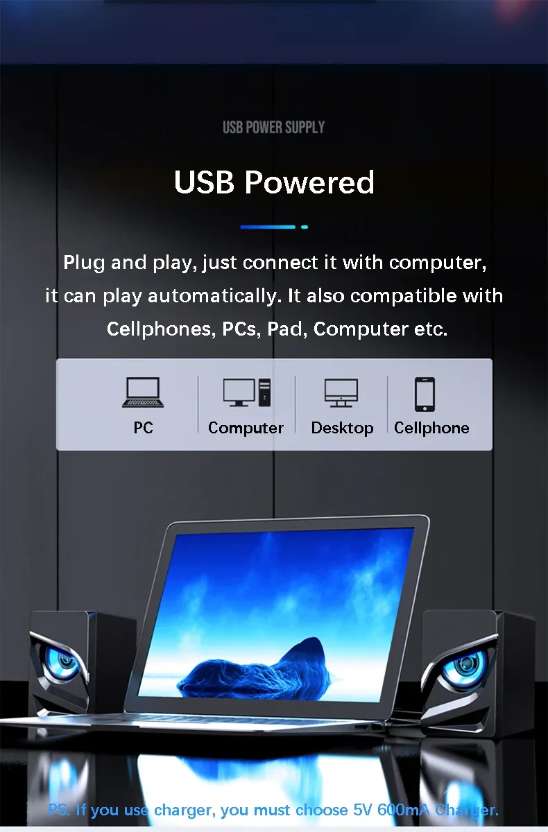 Altavoces de barra de sonido para computadora de escritorio