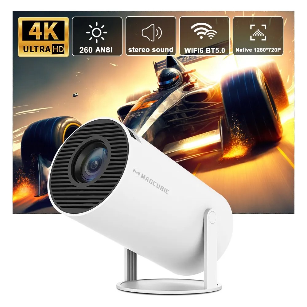 Proyector Magcubic HY300 Pro 4K con Android 11, WiFi 6 dual, 260 lúmenes ANSI, Bluetooth 5.0, 1080P