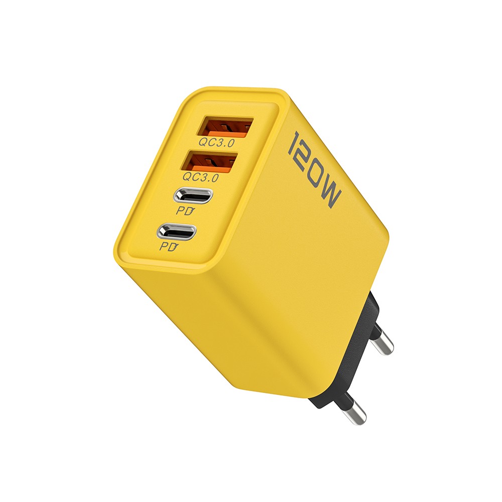 Cargador rápido PD de 4 puertos USB-C con carga rápida 3.0 para iPhone, Samsung, Xiaomi y Huawei.