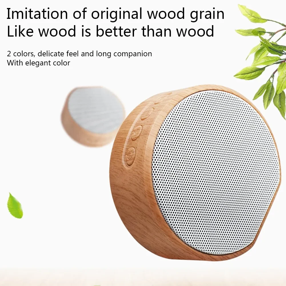 Mini altavoz Bluetooth de madera portátil para exteriores, inalámbrico, compatible con AUX TF