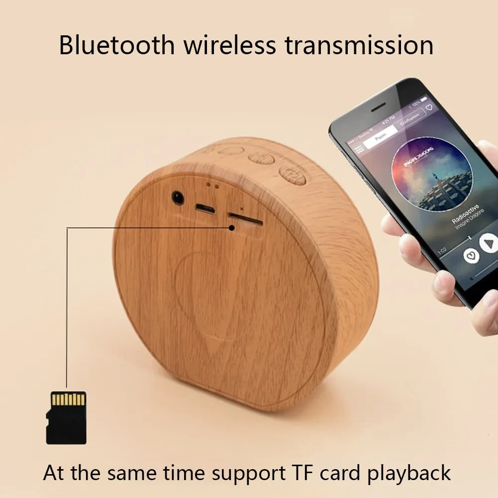 Mini altavoz Bluetooth de madera portátil para exteriores, inalámbrico, compatible con AUX TF