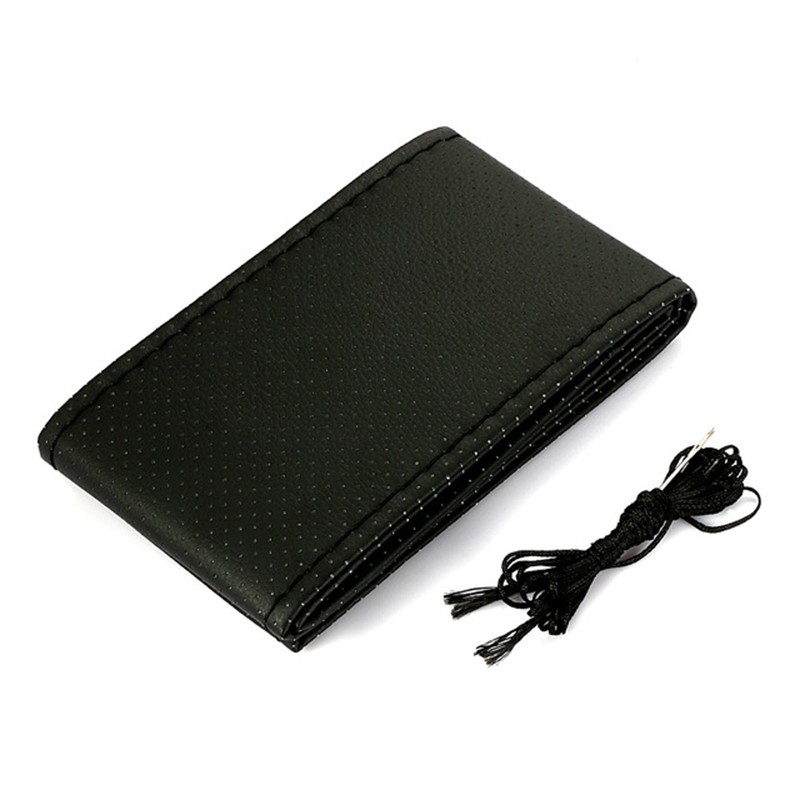 Kit de funda de volante de cuero artificial DIY con textura suave, agujas e hilo trenzado