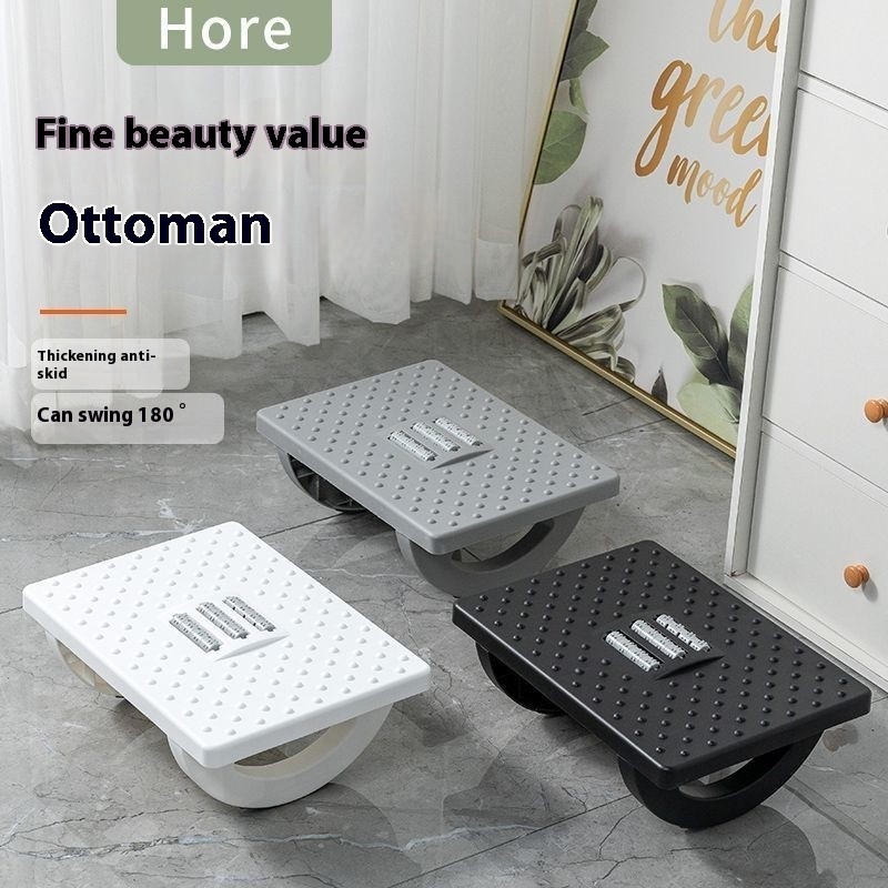 Reposapiés ergonómico portátil con rodillos de masaje para debajo del escritorio