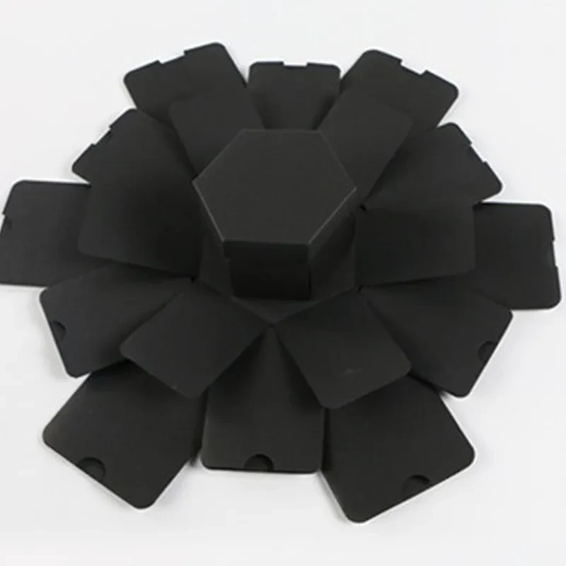 Álbum de fotos DIY con forma de caja hexagonal multicapa con confesión sorpresa
