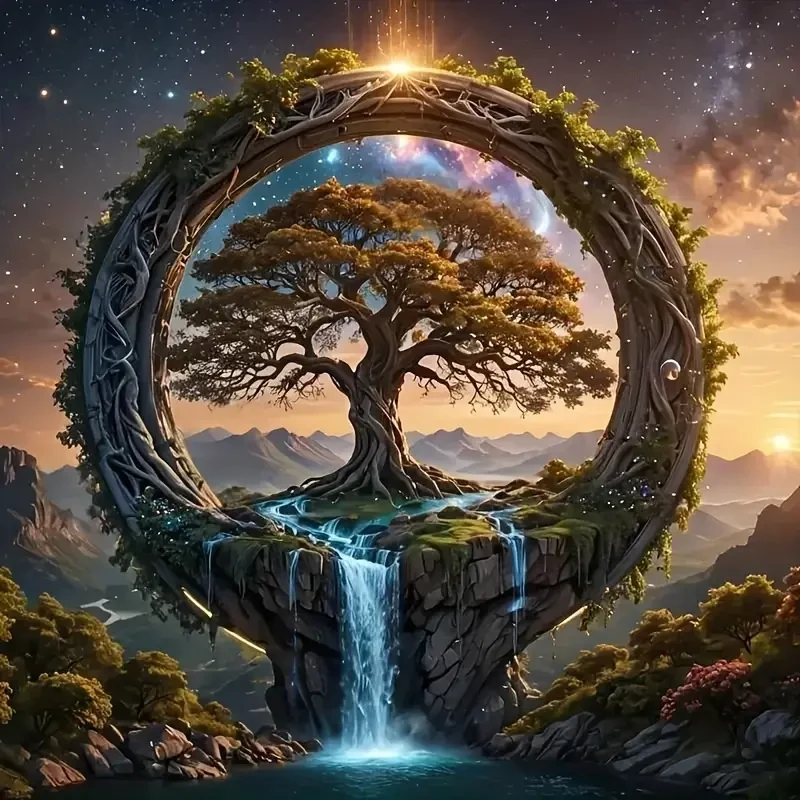 Kit de pintura de diamantes del Árbol Mágico de la Vida (1 pieza)