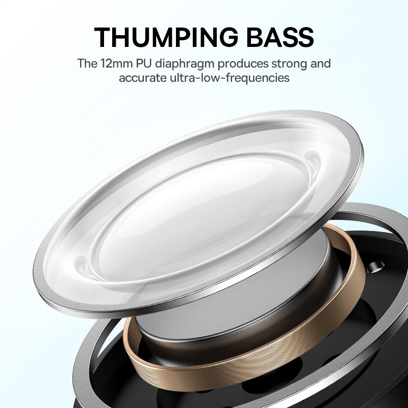 Auriculares inalámbricos Baseus Bowie E19 con Bluetooth 5.3, graves potentes, controladores de 12 mm, resistencia al agua IPX5 y 33 horas de duración de la batería.