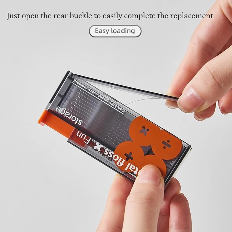 Dispensador de hilo dental portátil, organizador automático de hilo dental eyectable con 10 palitos desechables.