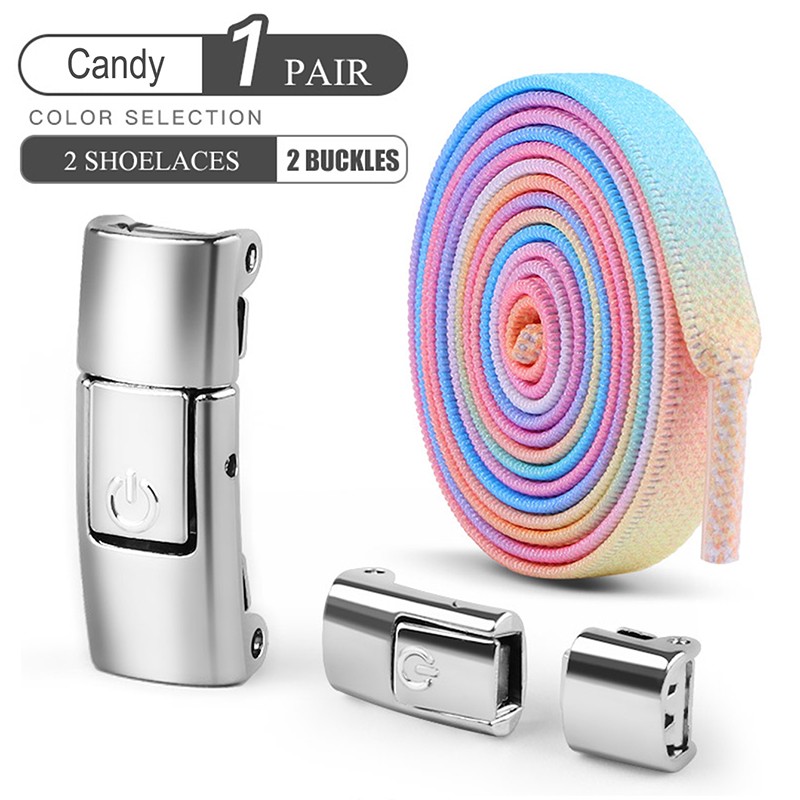 Cordones elásticos sin atar de 8 mm con cierre a presión y planos y anchos