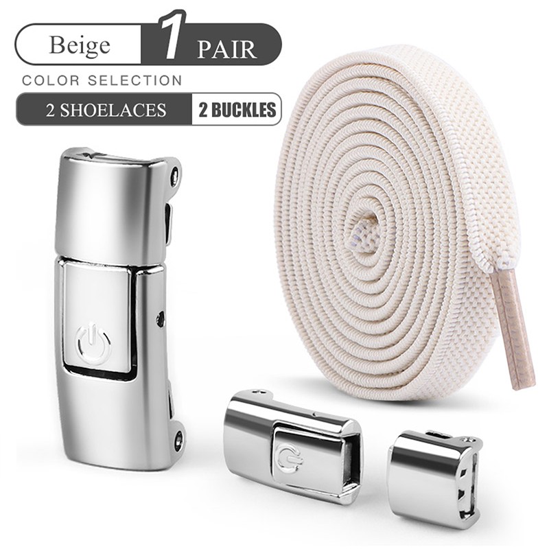 Cordones elásticos sin atar de 8 mm con cierre a presión y planos y anchos