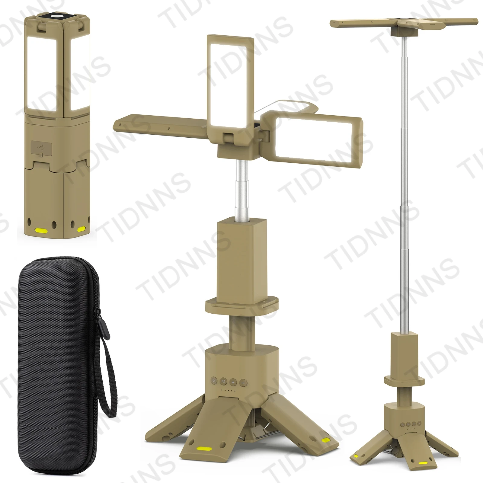 Lámpara LED telescópica giratoria magnética superbrillante de 14000 mAh, recargable, para exteriores, senderismo, pesca, tienda de campaña, camping, RV