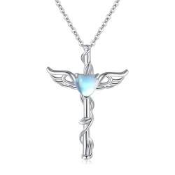 Heart Wings Design Ornament Sweet Cool Moonstone