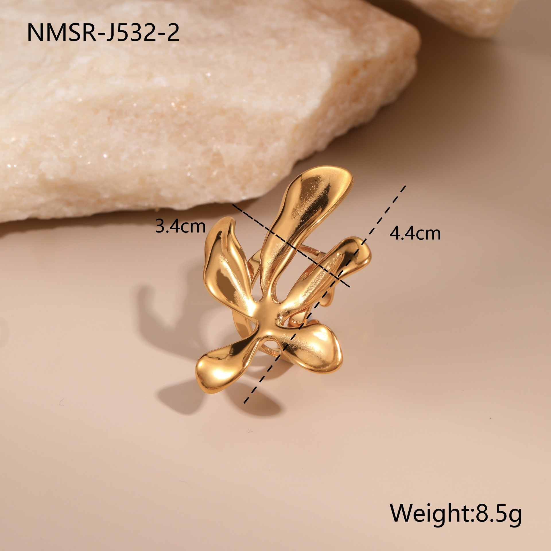 European And American Dignified Flowers Necklace Titanium Steel Earrings Open Ring