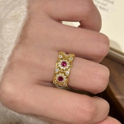 French Retro Rose Window Ring For Women
