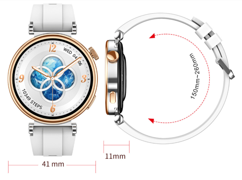 Reloj con Bluetooth para mujer, monitor de frecuencia cardíaca y presión arterial