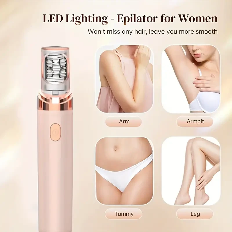 Depiladora y afeitadora eléctrica 2 en 1 Conduroma para mujeres, recargable por USB, recortadora de precisión con 18 pinzas para rostro, piernas, línea del bikini y brazos, voltaje de funcionamiento de 4-12 V, batería de litio de 350 mAh