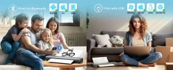 Impresora térmica portátil inalámbrica de 8,5" x 11" - Impresora móvil compacta sin tinta para el hogar, la oficina y viajes de negocios - Compatible con teléfono y portátil, gris, compatible con tamaño carta de EE. UU.