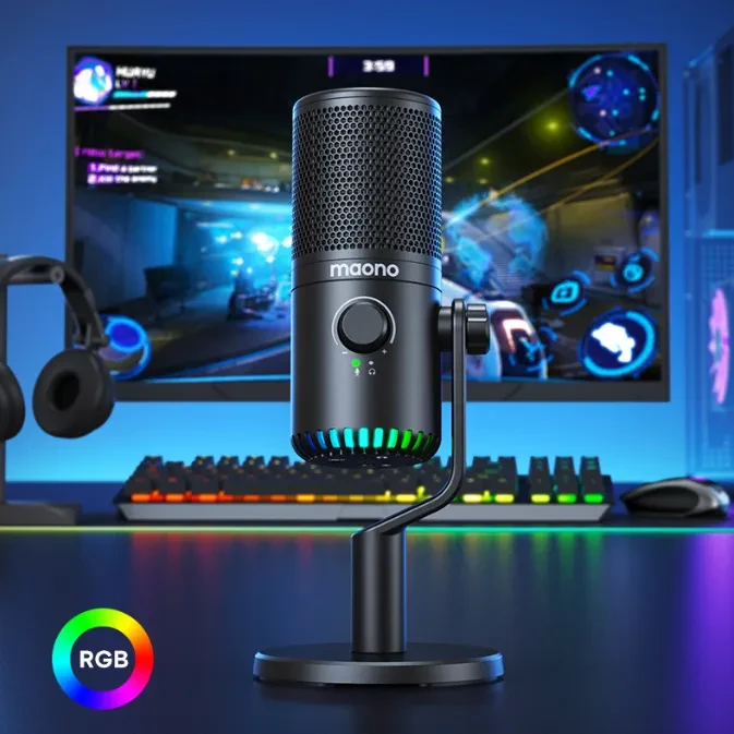 Micrófono para videojuegos, deportes electrónicos, ancla, voz en vivo, cancelación de ruido
