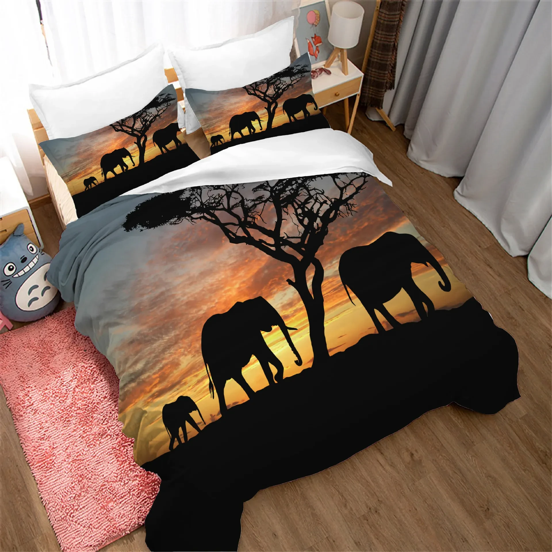 Funda nórdica con foto de elefante