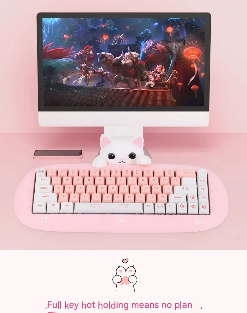 Mini teclado mecánico de oficina con Bluetooth para juegos de deportes electrónicos