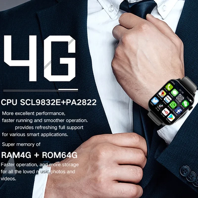Reloj inteligente Android HD con pantalla grande para jugar y escuchar música