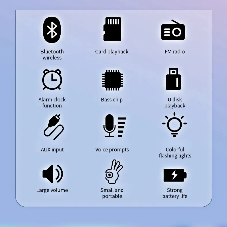 Luces de colores, altavoces duales, botones digitales,