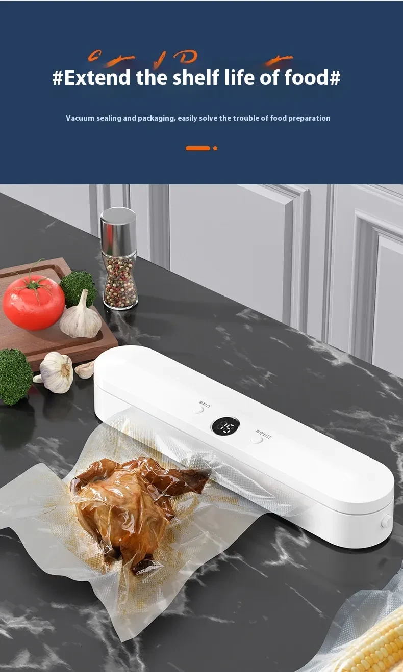 Máquina de sellado al vacío, máquina de conservación de alimentos, máquina de vacío pequeña, máquina automática de envoltura de plástico