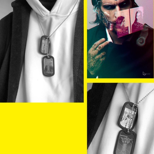 Collar militar con colgante personalizado para hombre