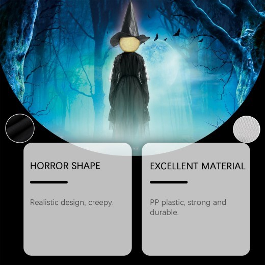 Decoración de Halloween con tres disfraces de bruja