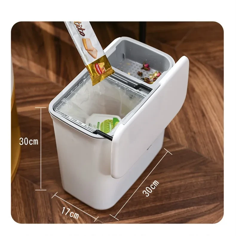 Cubo de basura con separación de residuos secos y húmedos para cocina doméstica colgante