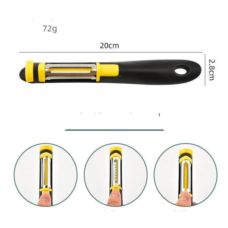 Cuchillo pelador multifuncional de acero inoxidable para cocina
