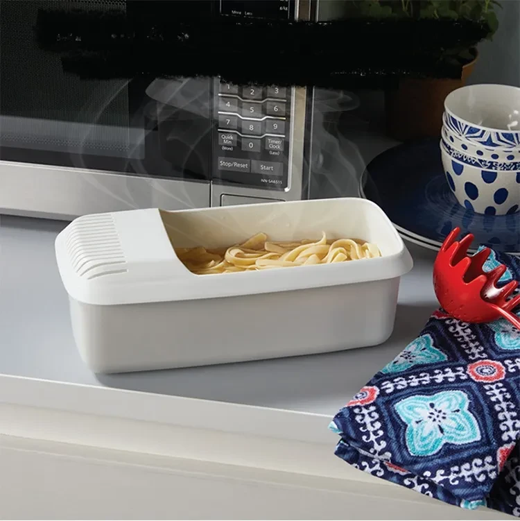 Cocina de plástico para cocinar y fideos Almacenamiento de plástico de doble propósito